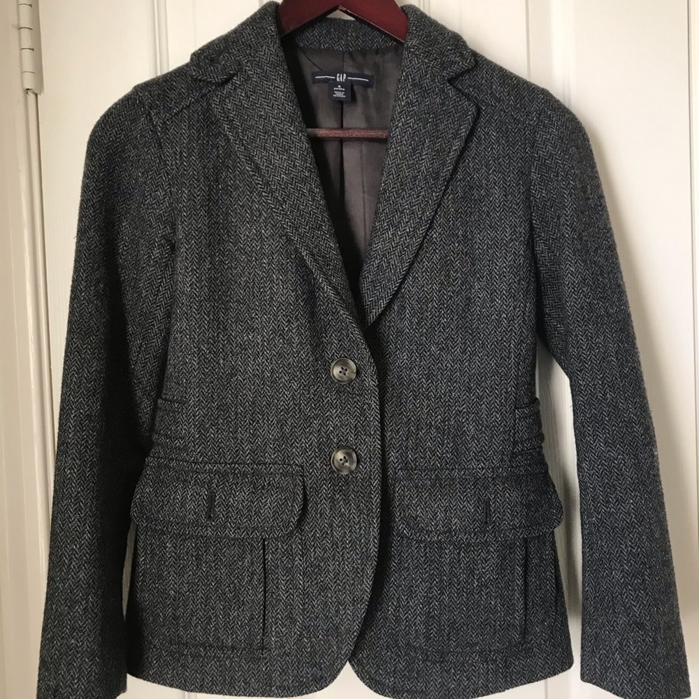 GAP Women’s Herringbone Blazer Sz Petite 0/XS